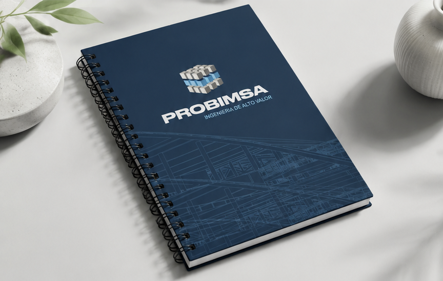 Libreta personalizada Probimsa con logo de marca
